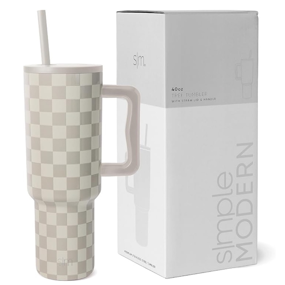 40 oz Simple Modern check tumbler